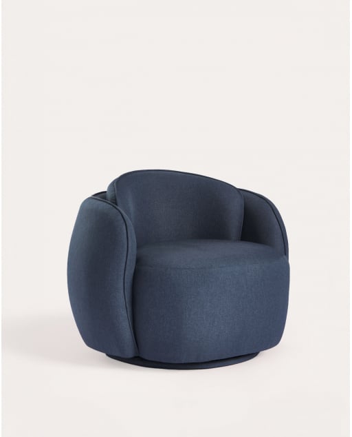 Fauteuil pivotant en tissu Rogan
