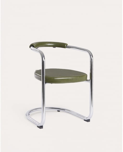 Pack 4 Chaises de Salle à Manger en Métal et Simili-Cuir Aryo
