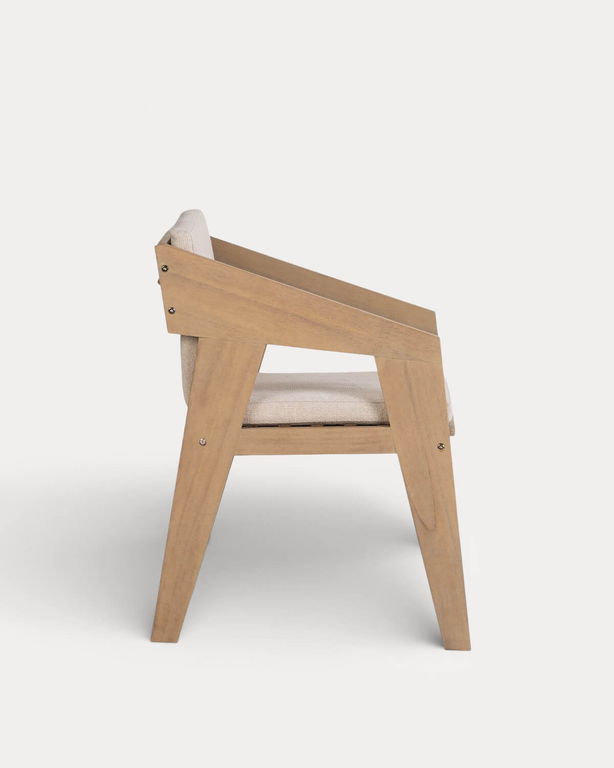Chaise d'extérieur avec accoudoirs en bois d'acacia et tissu Tanon, image de la gelerie 3