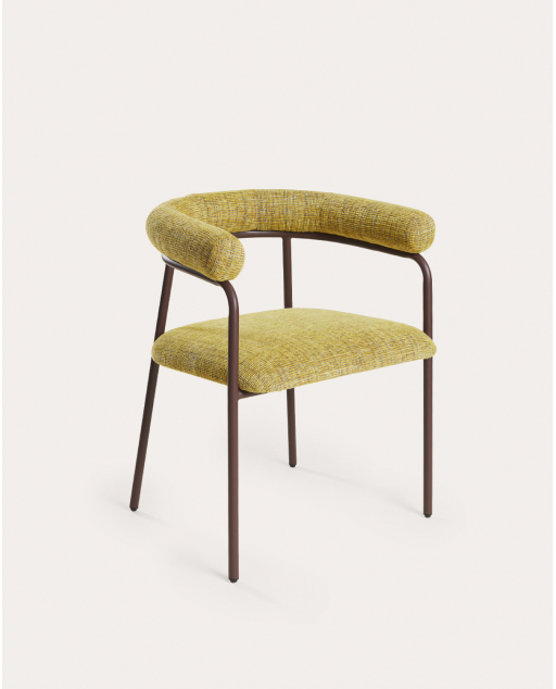 Chaise de Salle à Manger en Métal et Tissu Eiprel