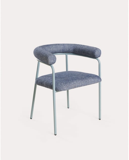 Pack 2 chaises de salle à manger en métal et tissu Eiprel