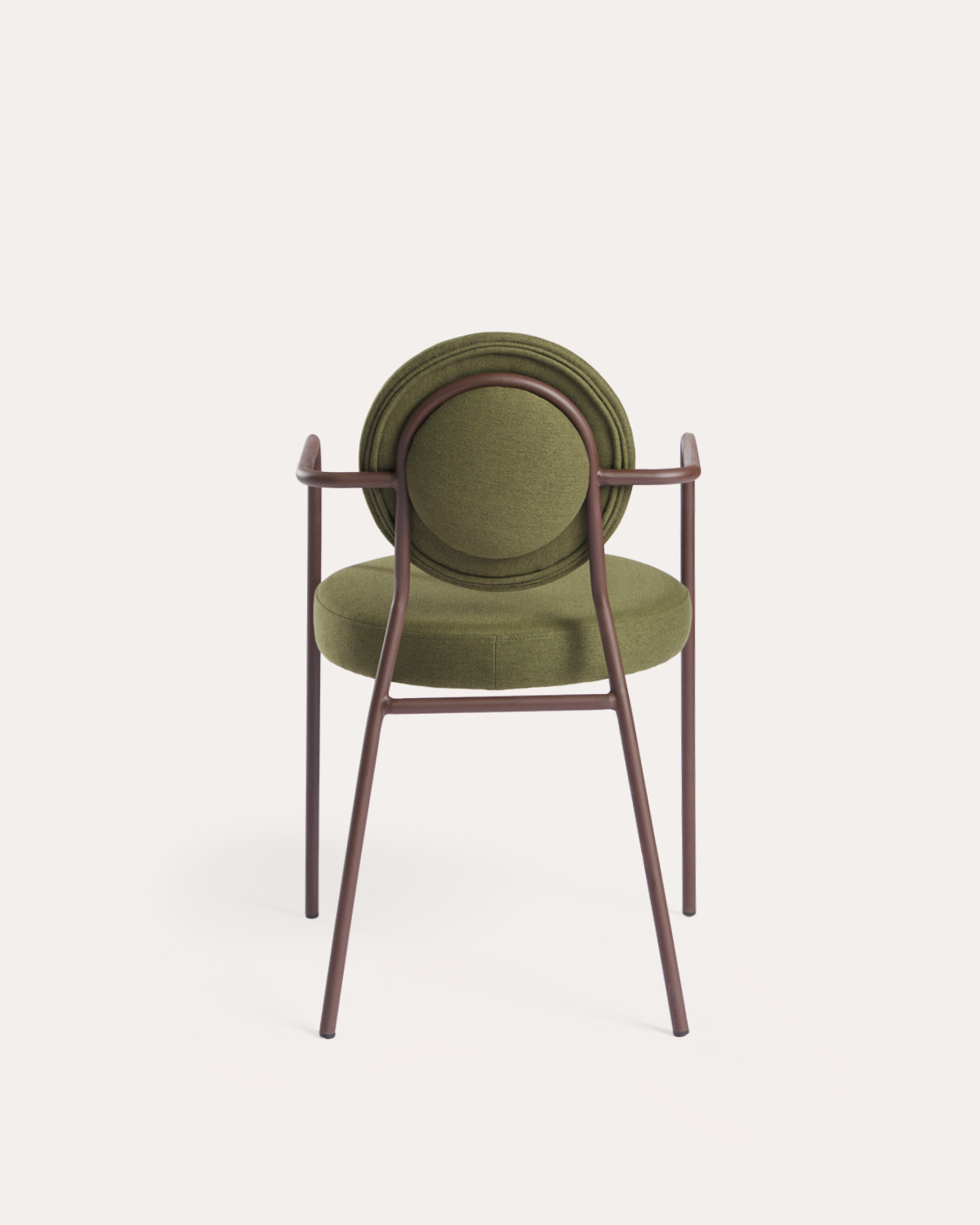 Chaise de salle à manger avec accoudoirs en métal et tissu Polke, image de la gelerie 5