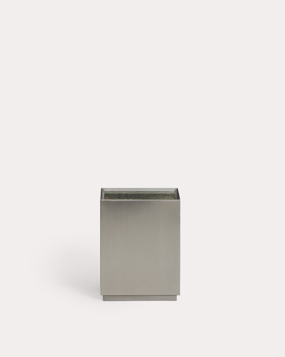 Table d'Appoint Carrée en Acier Inoxydable et Marbre (35x35 cm) Imogen, image de la gelerie 1