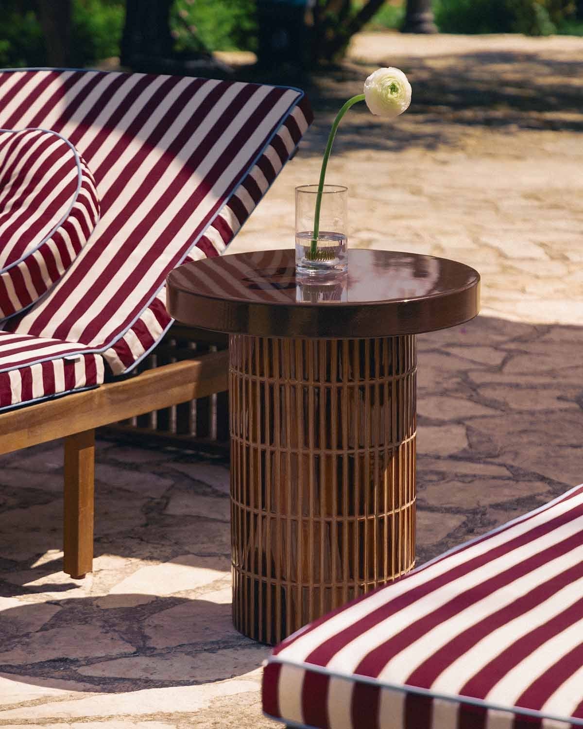 Table d'appoint d'extérieur ronde Ø45 cm en ciment Banus, image de la gelerie 2