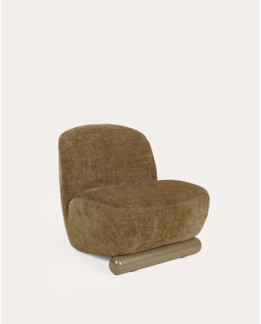 Fauteuil en tissu et bois Akane