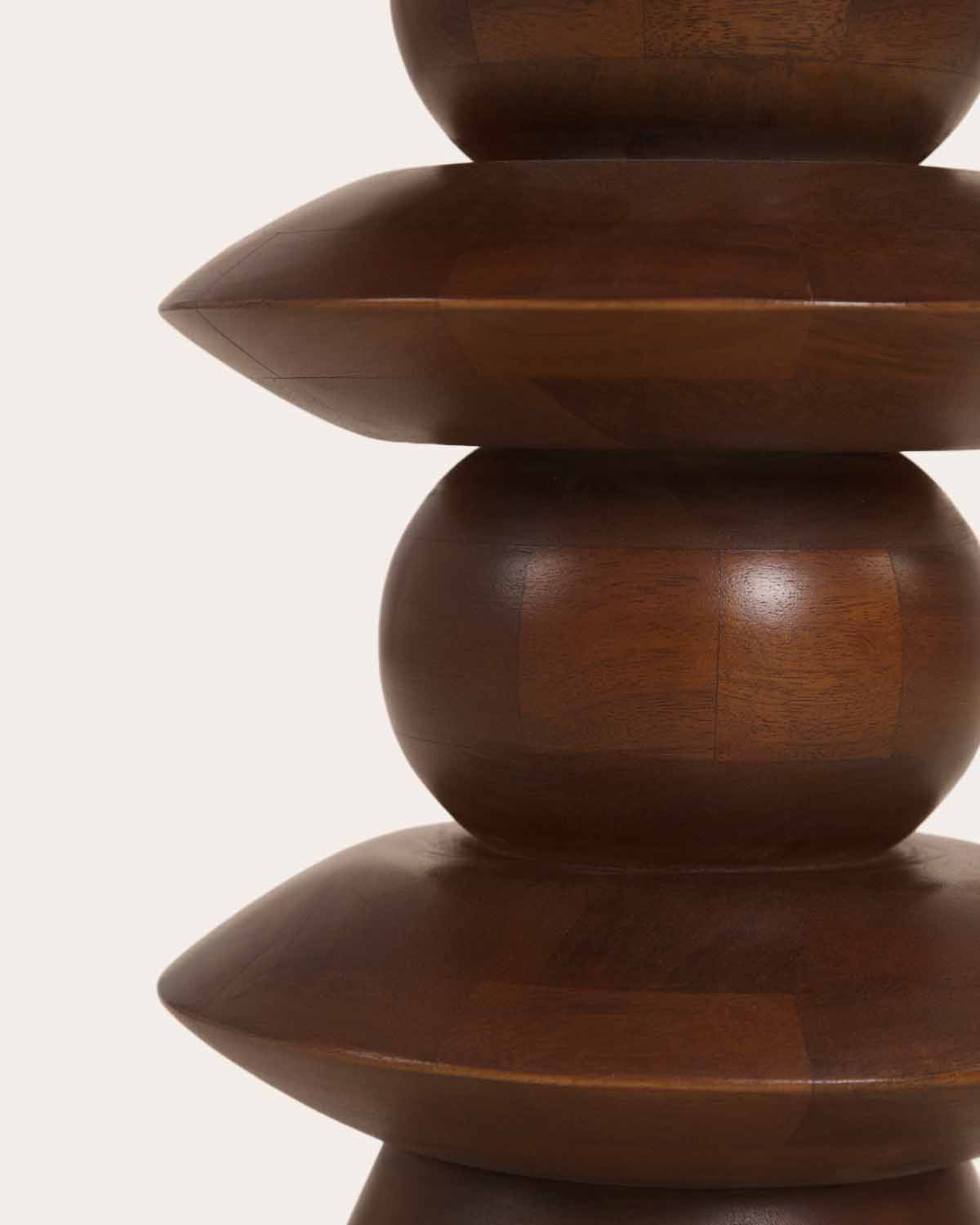 Table d'appoint ronde Ø35 cm en marbre et bois de manguier Erato, image de la gelerie 4