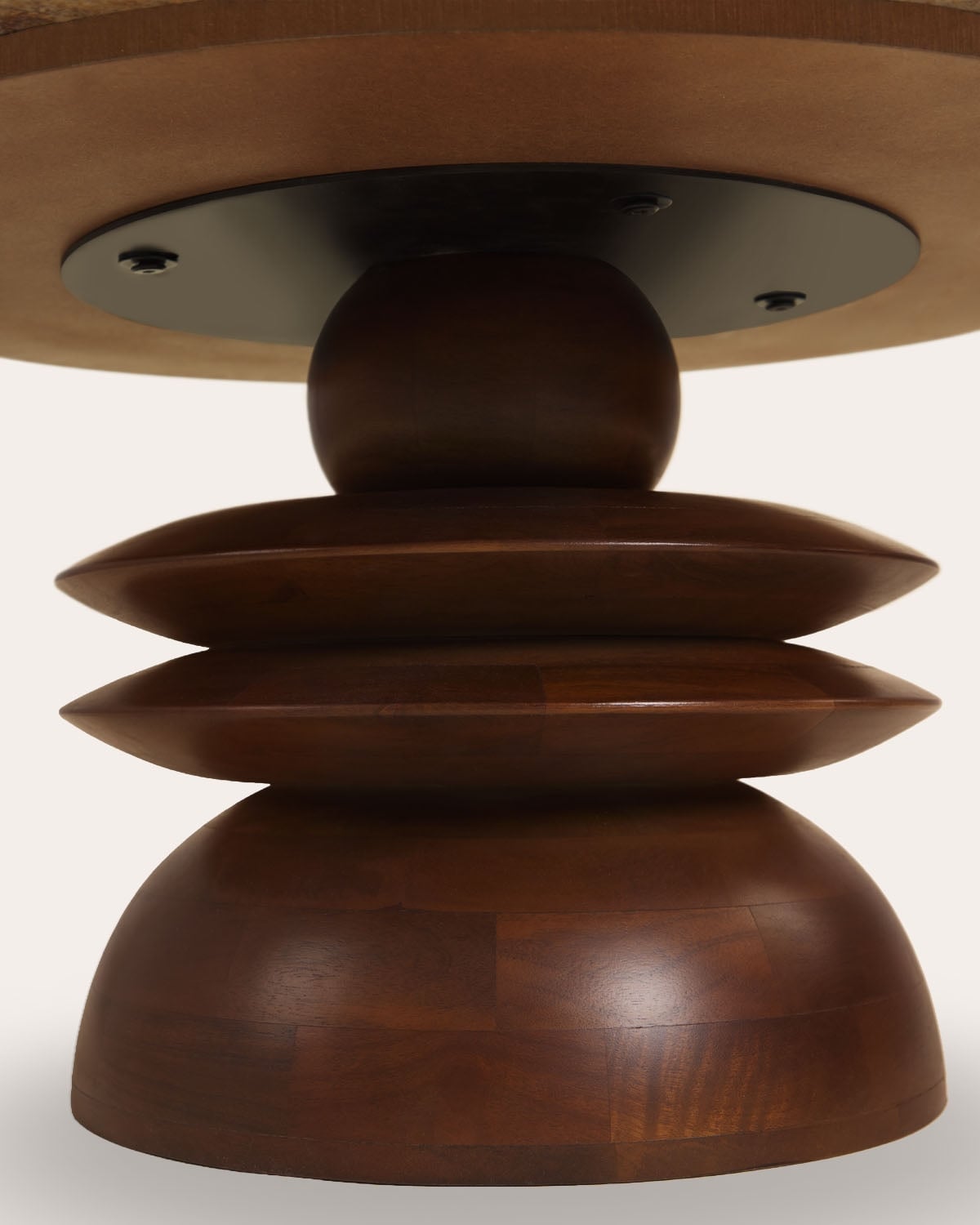 Table basse ronde Ø80 cm en marbre et bois de manguier Erato, image de la gelerie 3