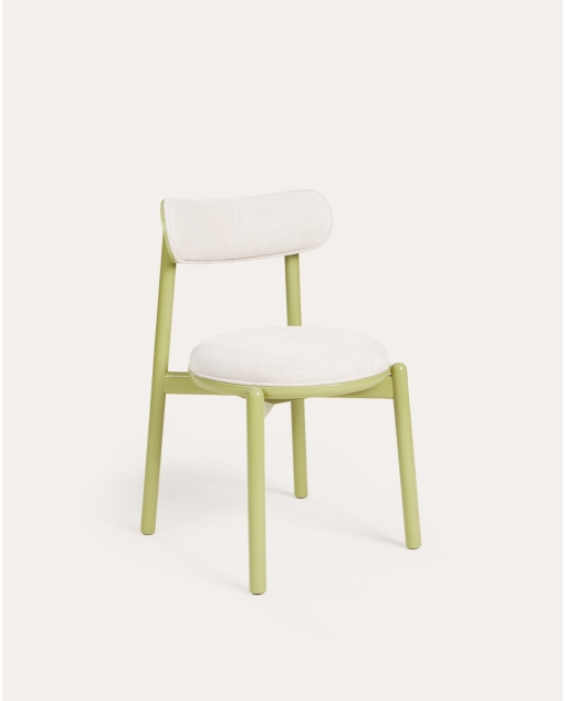 Pack de 4 chaises de salle à manger en chêne et tissu Senmad