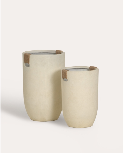 Ensemble de 2 cache-pots hauts en ciment Fitonia