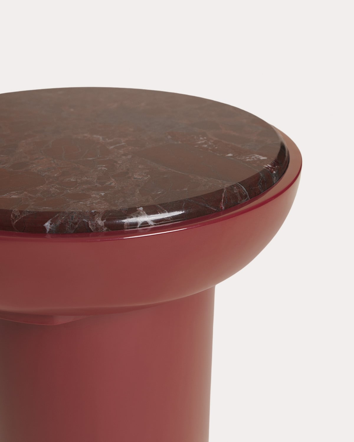 Table d'appoint ronde Ø40 cm en marbre et bois Catrina, image de la gelerie 6