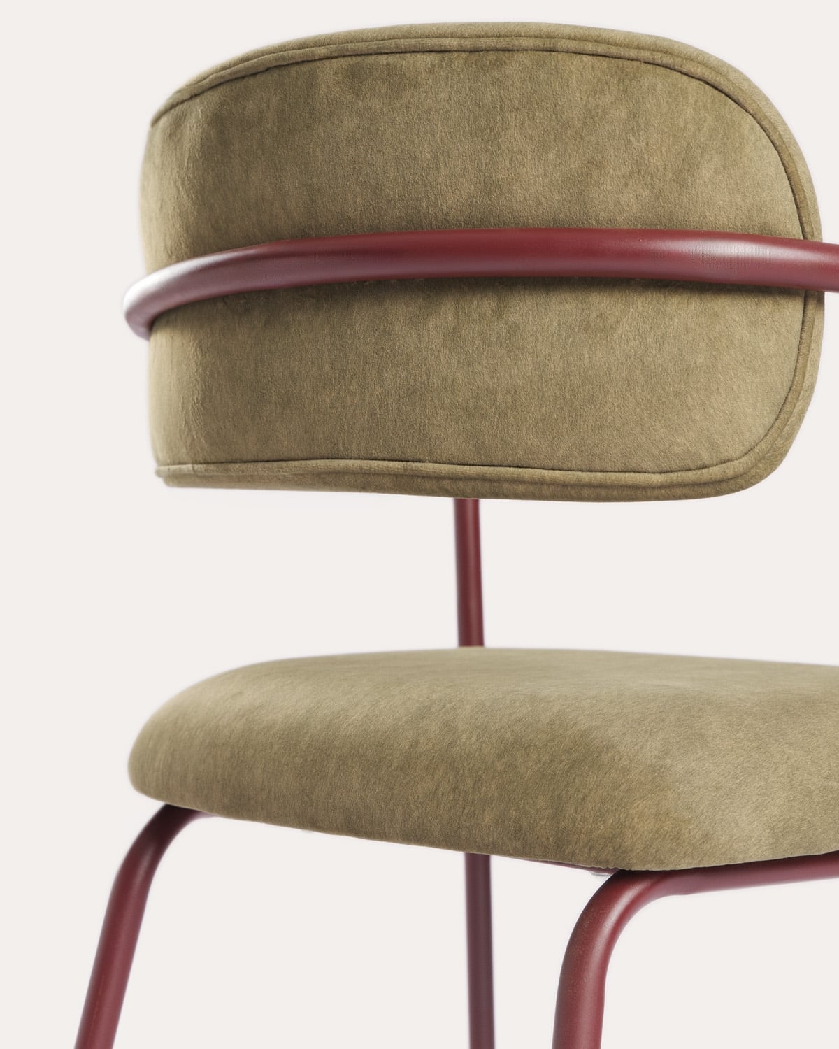 Chaise de salle à manger avec accoudoirs en métal et tissu Taner, image de la gelerie 5