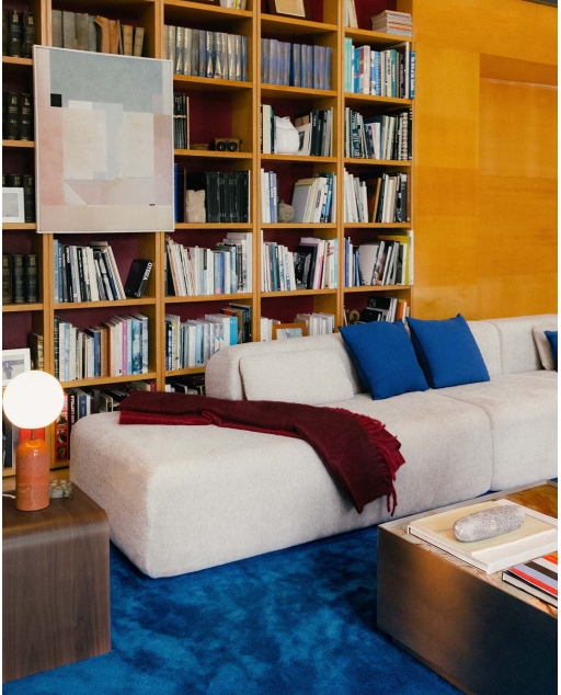 Module chaise longue gauche en tissu sous vide pour canapé modulaire Rhys