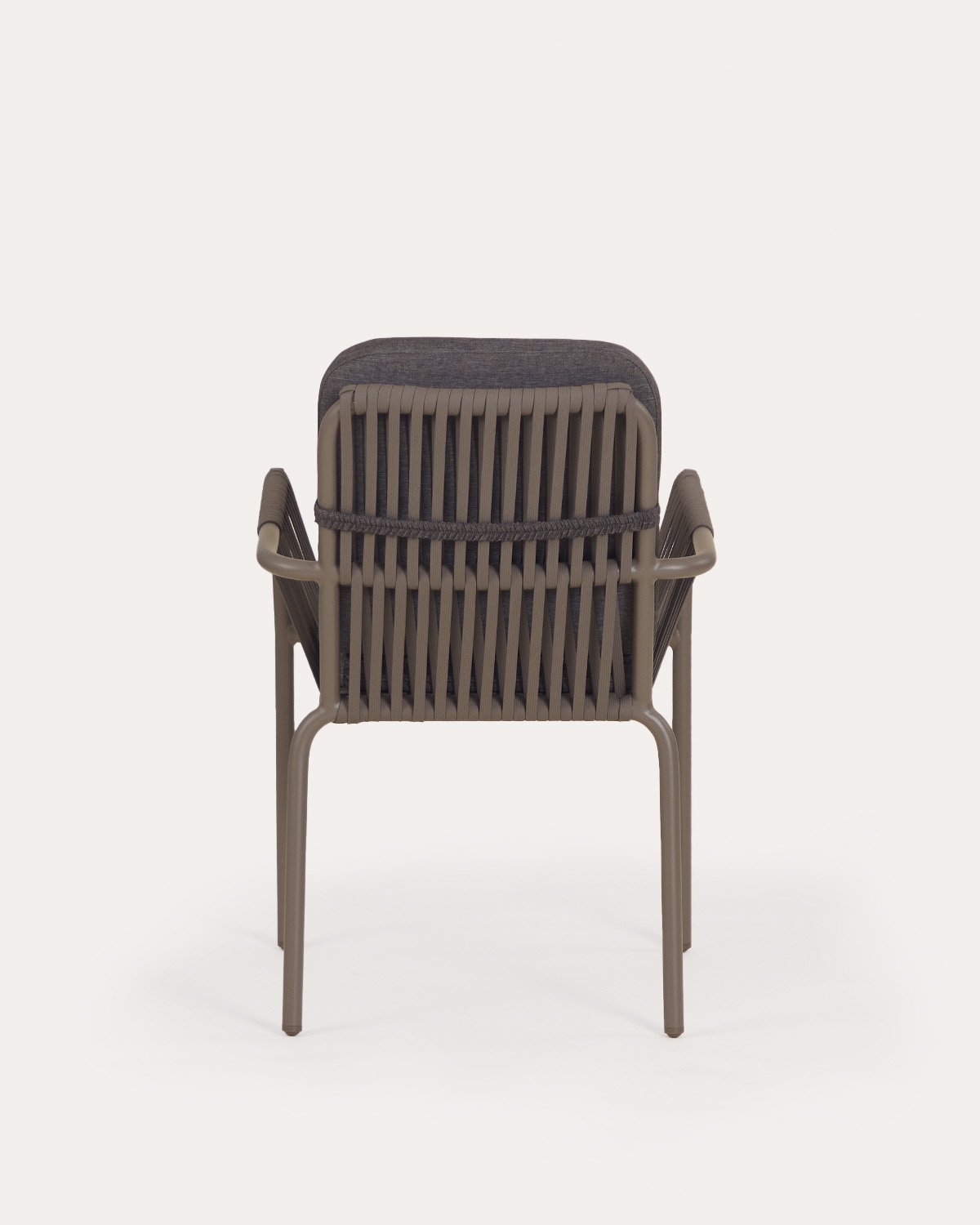 Pack 4 chaises de salle à manger avec accoudoirs en aluminium et corde Drian, image de la gelerie 4