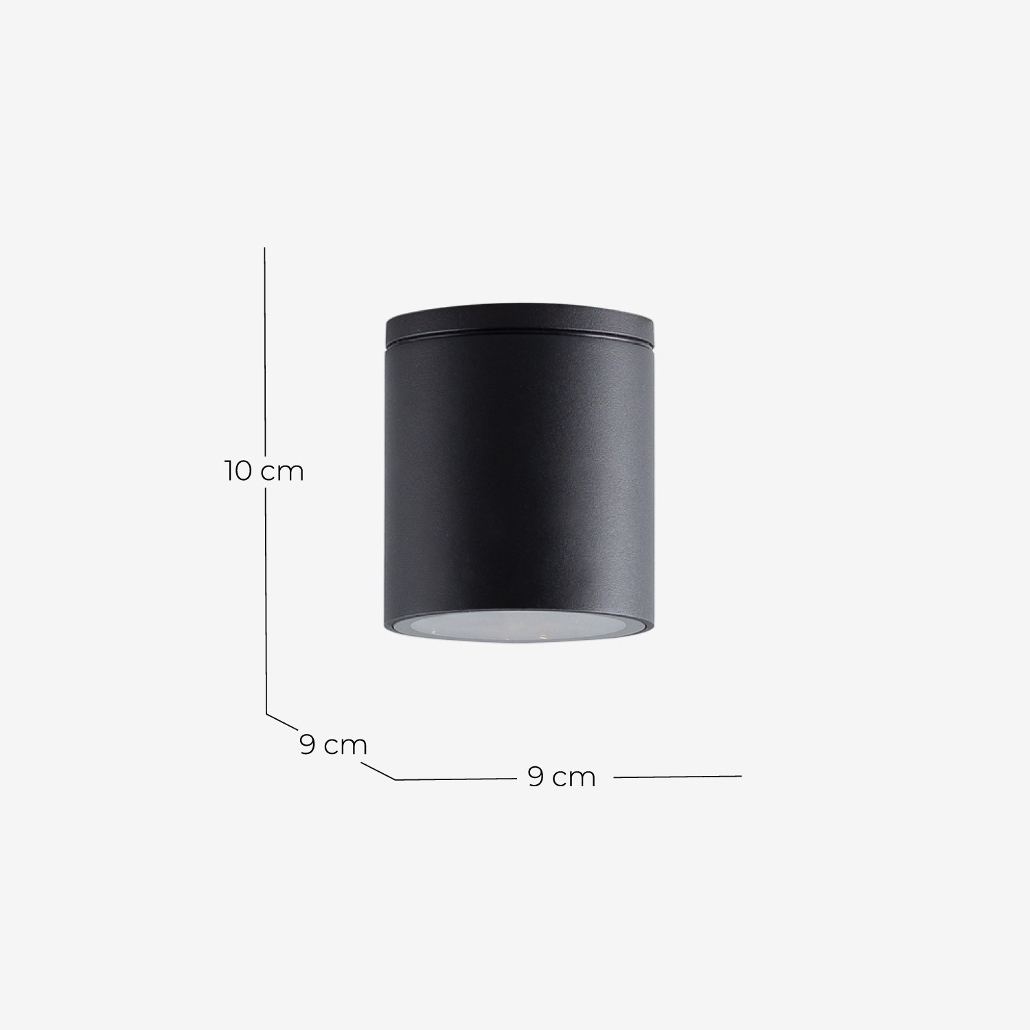 Plafonnier de salle de bain en aluminium Dreas, dimensions