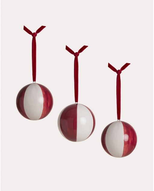 Lot de 3 boules de Noël Ø8 cm en dolomite Itzae