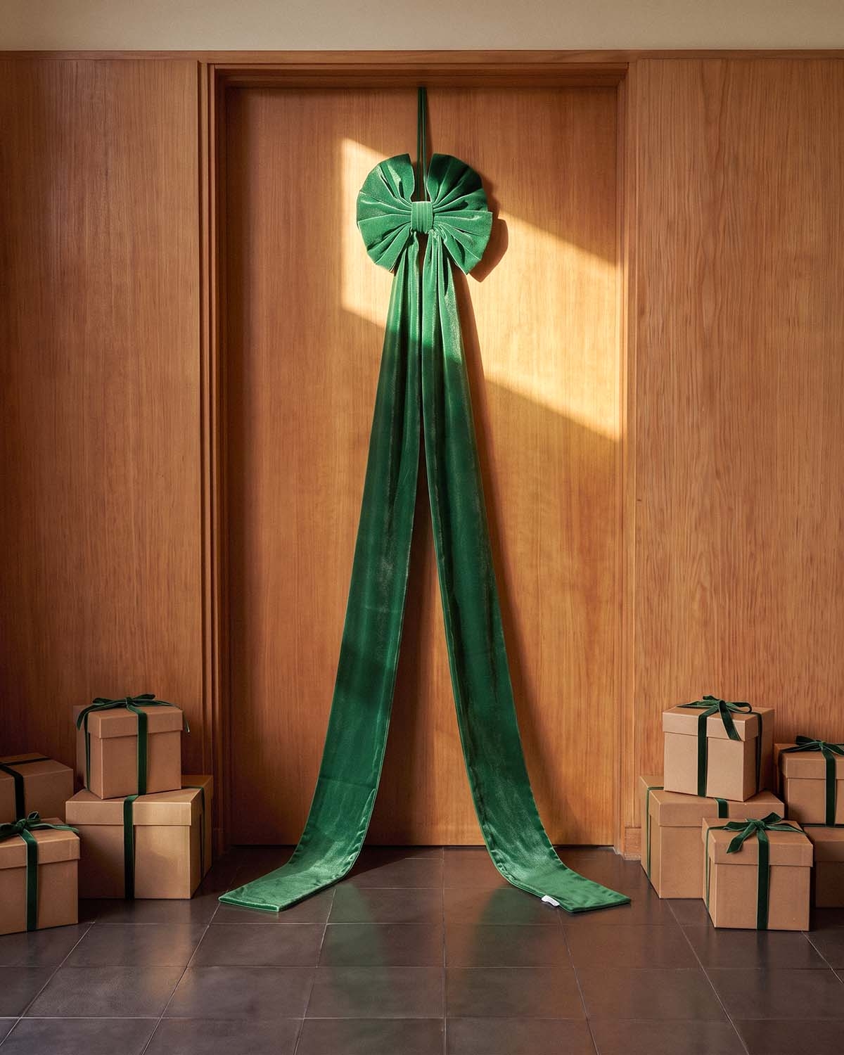 Nœud décoratif de Noël 185x35 cm en tissu Aisen, image de la gelerie 2