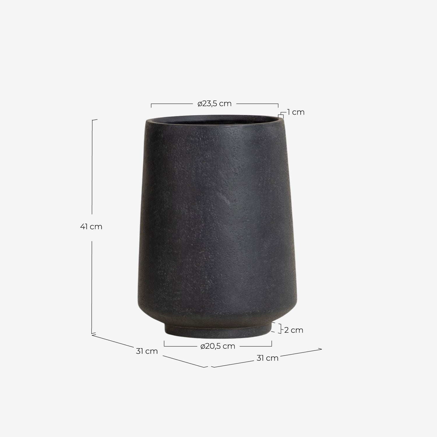 Cache-pot rond en ciment Deserts, dimensions