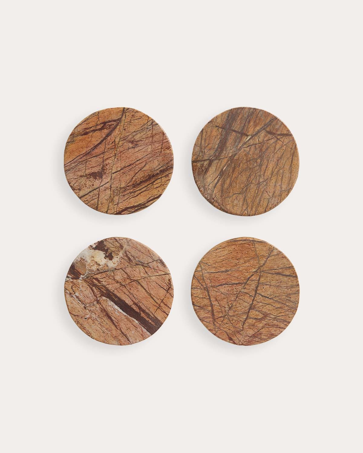 Lot de 4 dessous de verre ronds Ø10 cm en marbre Minao, image de la gelerie 2