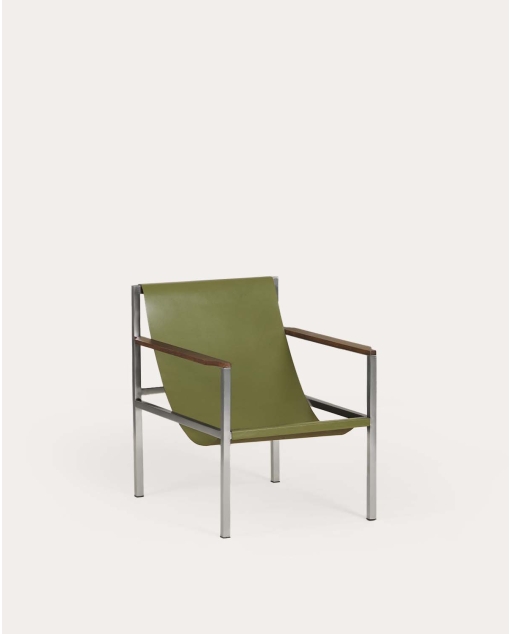 Fauteuil en cuir et métal Blyso