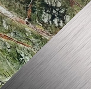 Mármol Verde Flora - Acero Cepillado