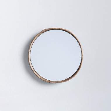 Specchio da Parete Rotondo in Legno (Ø40 cm) Banli