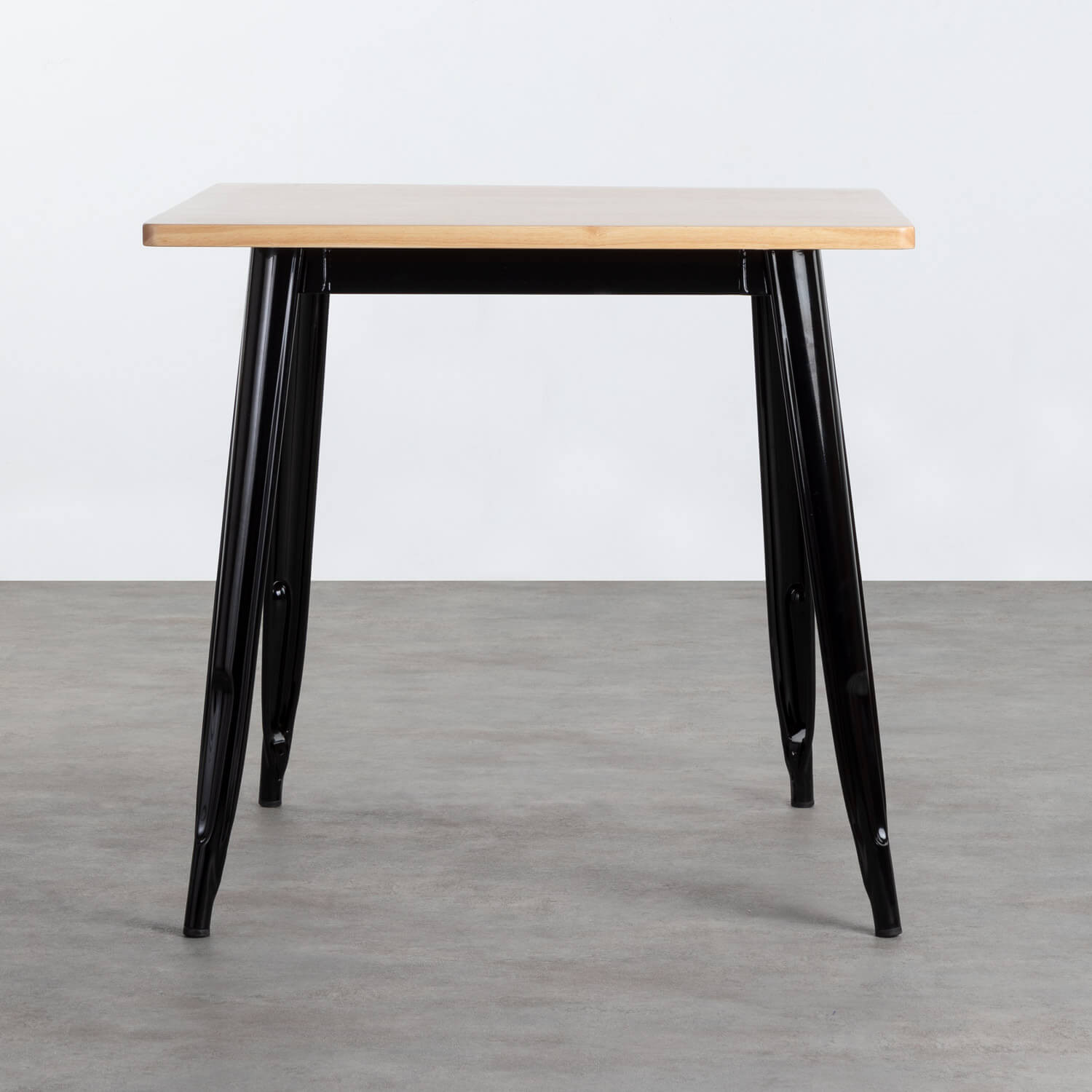 Tavolo da Pranzo Quadrato in Legno e Acciaio (80x80 cm) Industrial Fino, immagine della galleria 2