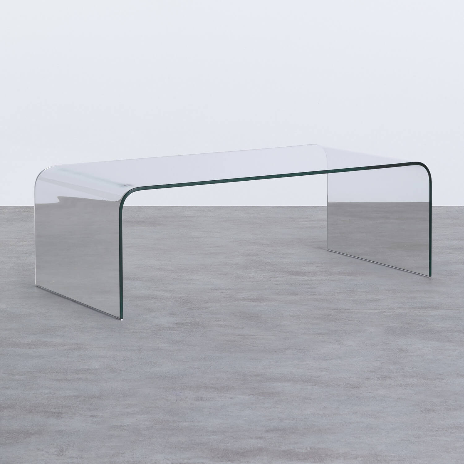 Tavolino Rettangolare in Cristallo Temperato (120x60 cm) Curve, immagine della galleria 1