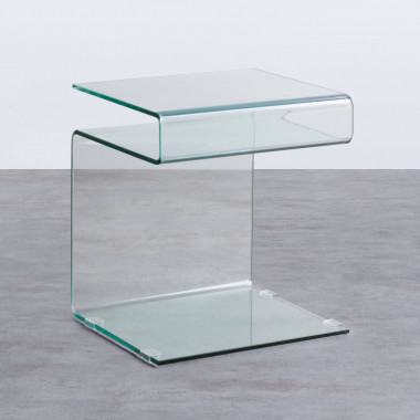 Tavolino Ausiliario Quadrato in Cristallo (42x38 cm) Erox