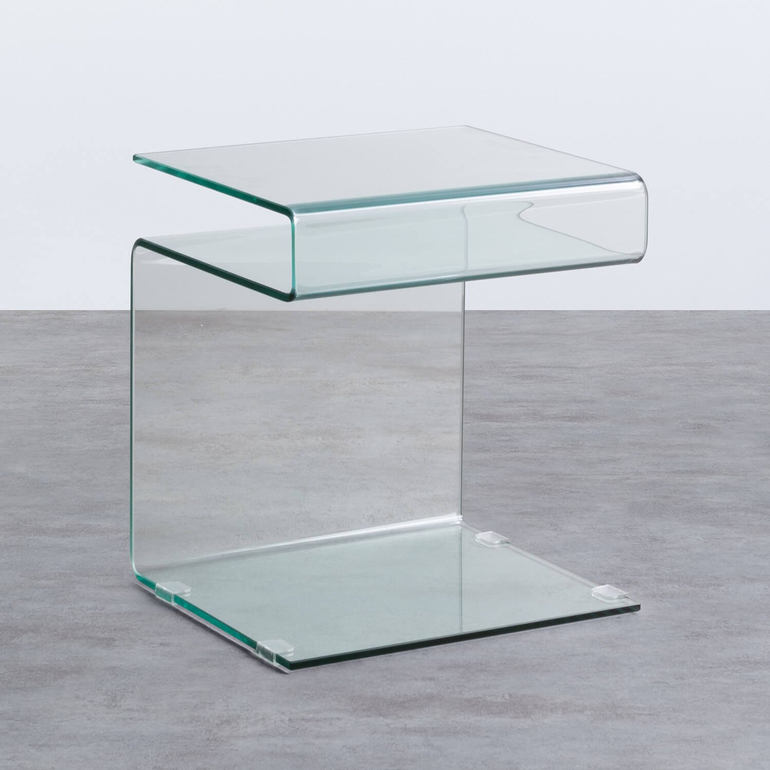 Tavolino Ausiliario Quadrato in Cristallo (42x38 cm) Erox, immagine della galleria 1