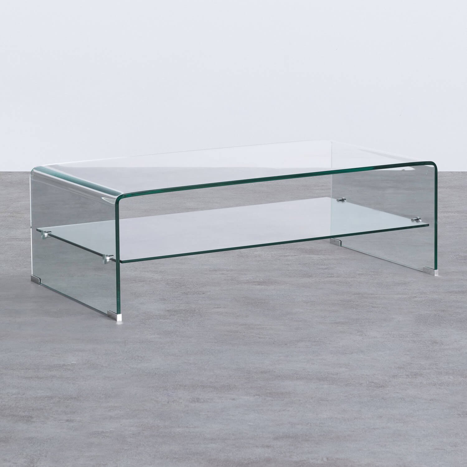 Tavolino da Caffé Rettangolare in Cristallo (110x55 cm) Alessa, immagine della galleria 1