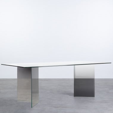Tavolo da Pranzo Rettangolare in Cristallo Temperato (210x100 cm) Audra