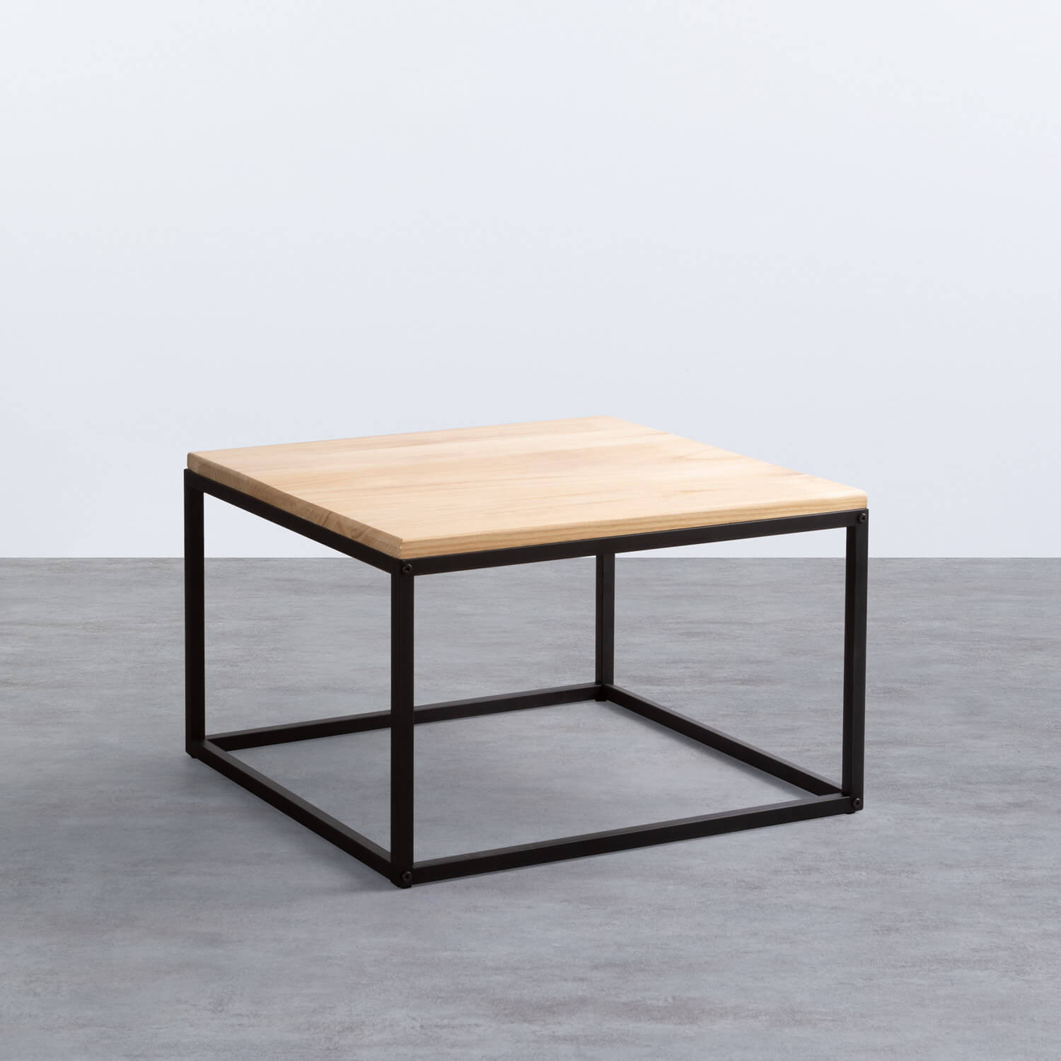 Tavolino da Caffé Quadrato in Legno e Metallo (60x60 cm) Ferro, immagine della galleria 1