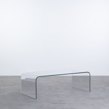 Tavolino Rettangolare in Cristallo Temperato (120x60 cm) Curve
