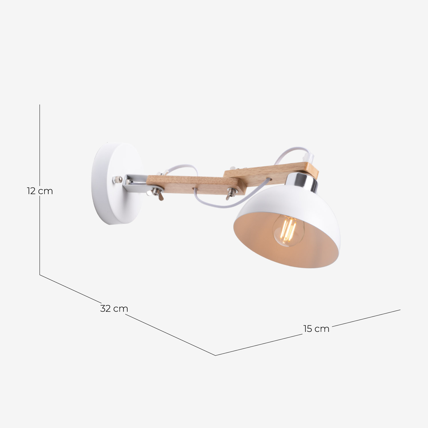 Lampada da parete e soffitto in legno e metallo MOTT