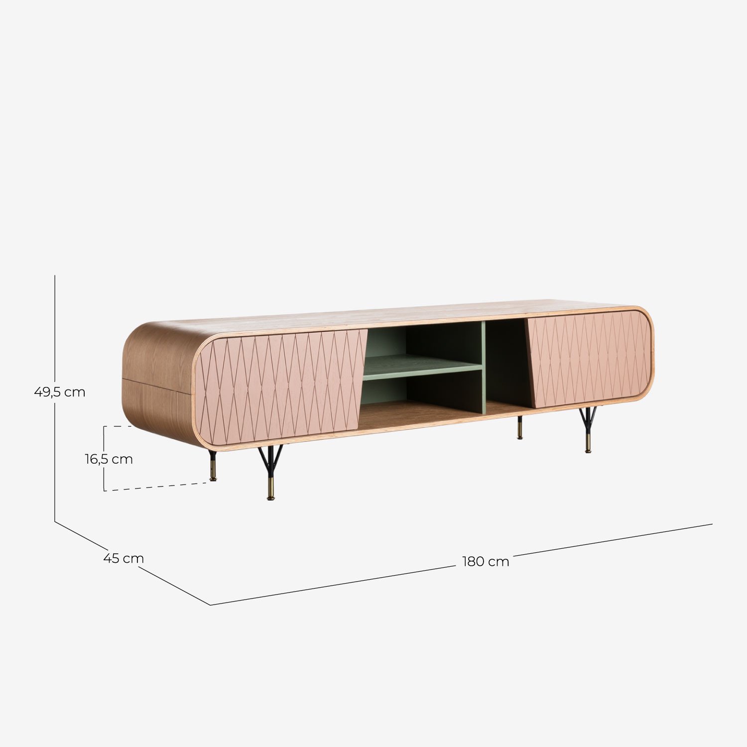 Mobile TV in Legno 2 Porte Amer, Misure