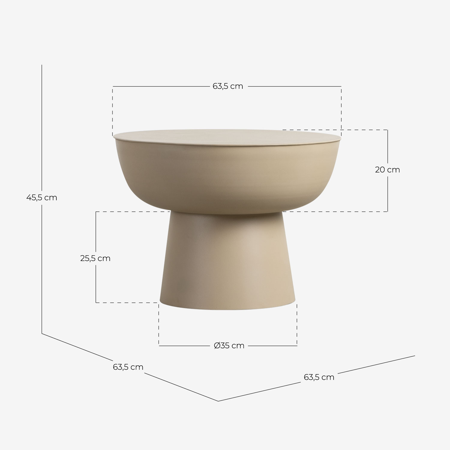 Tavolino comodino 45x45xH51,5 cm AF-NEMO L0085 laccato opaco/metallo