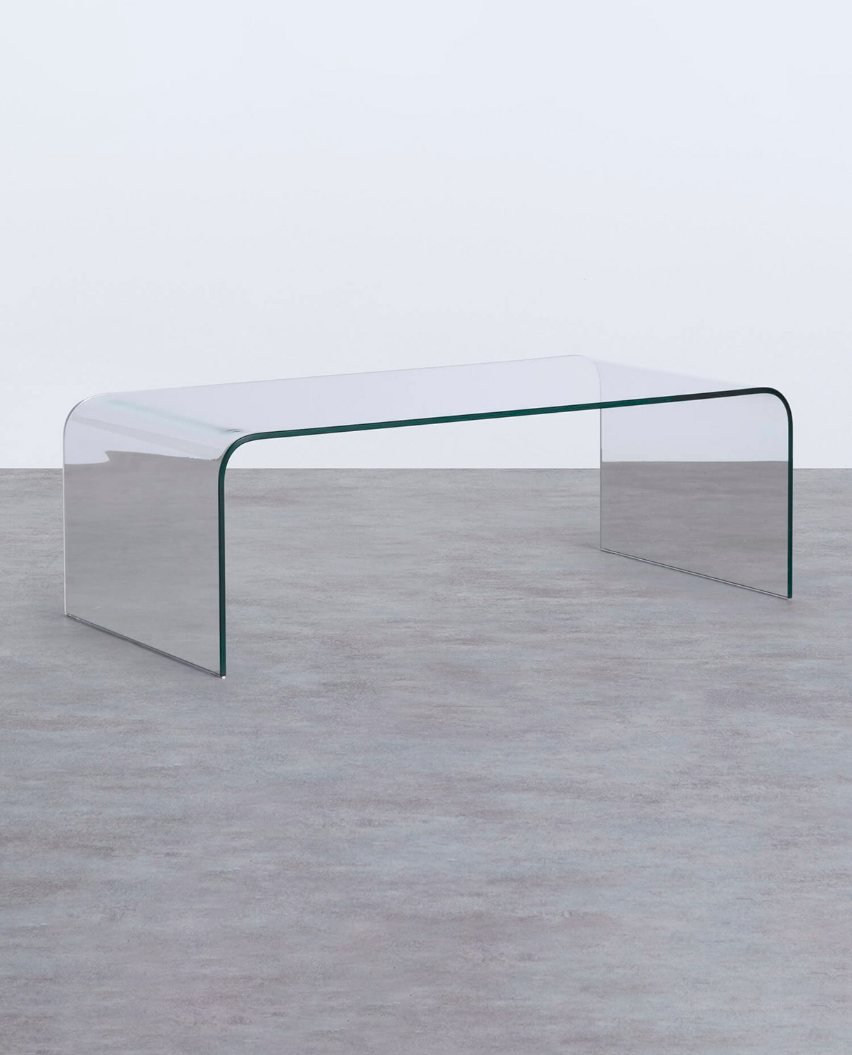 Tavolino Rettangolare in Cristallo Temperato (120x60 cm) Curve 
