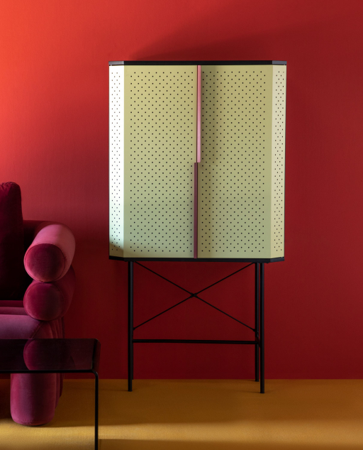 Credenza Bassa 2 Porte in MDF e Metallo Inari