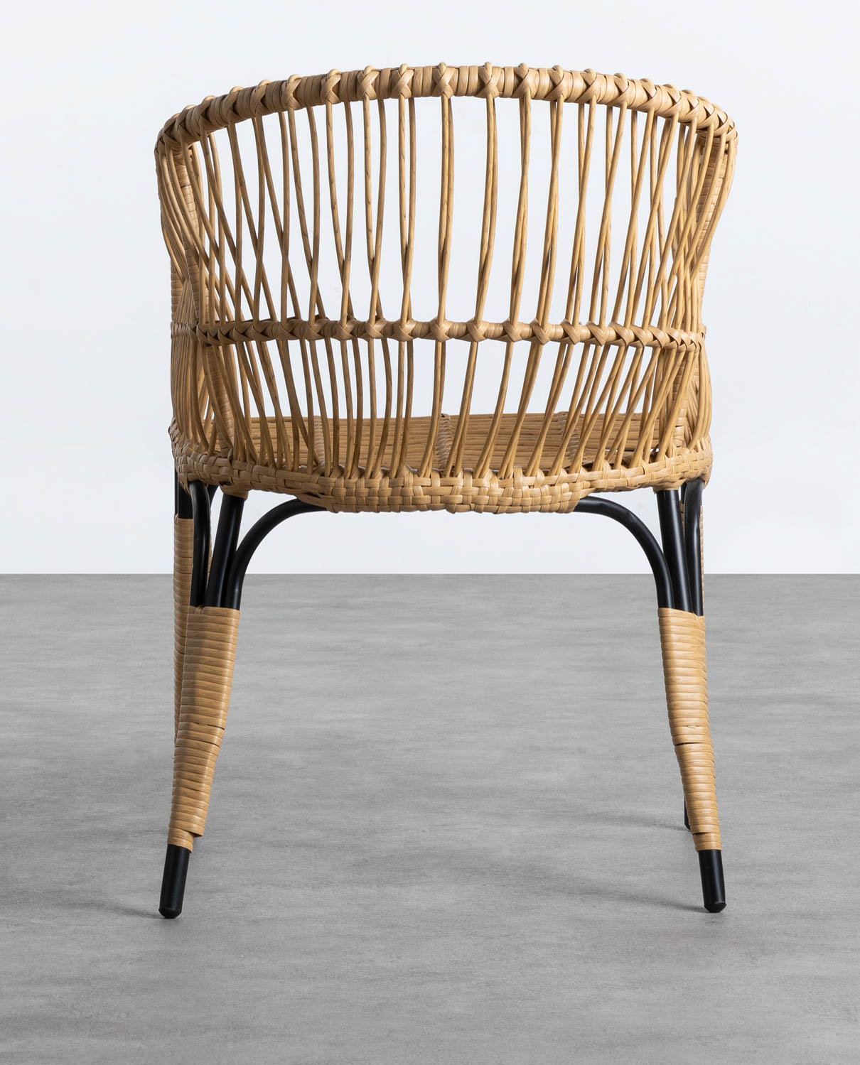 Sedia Rattan con piede SUMATRA nero irrequieto (naturale)