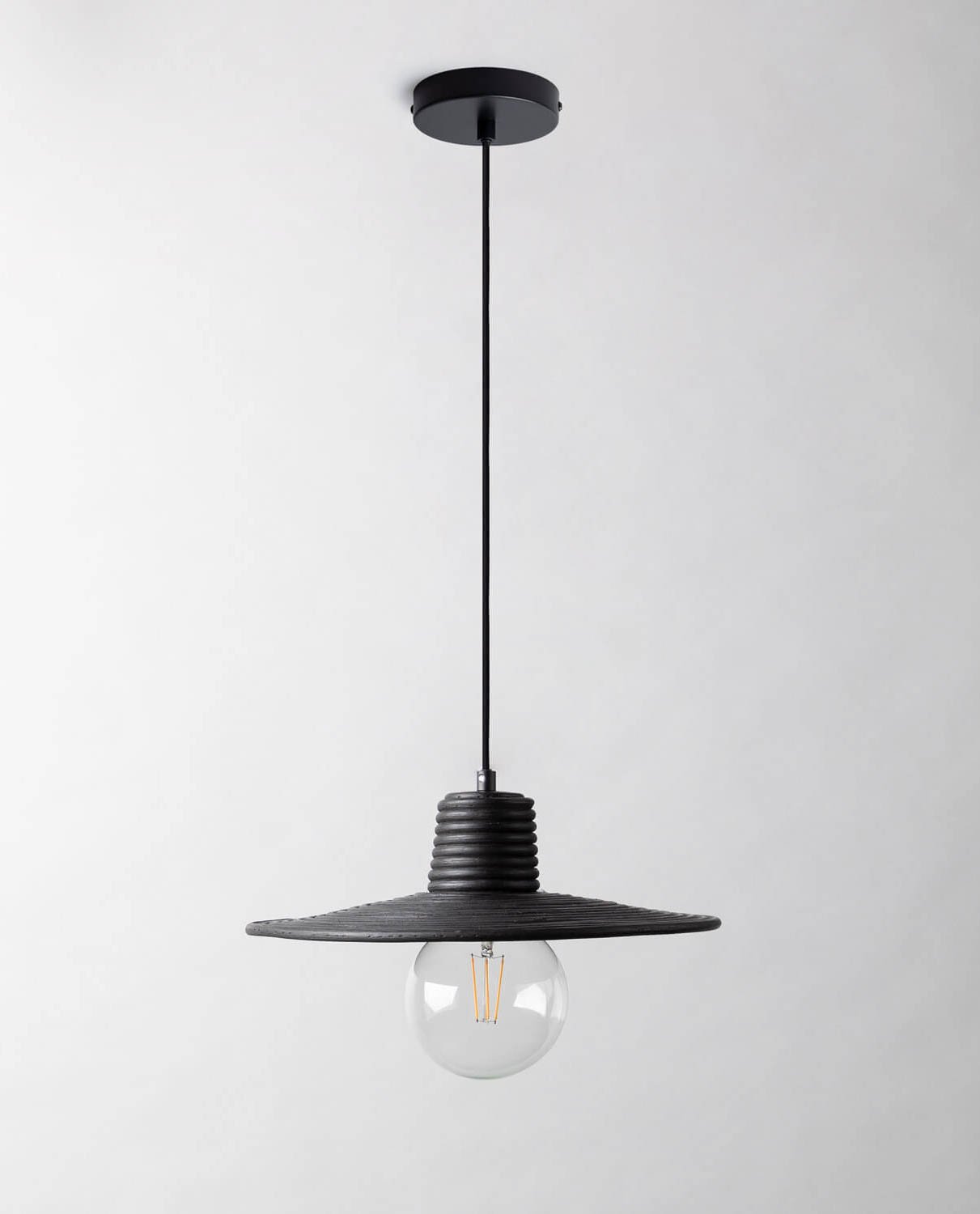 Lampada da Soffitto in Metallo e Rattan Ø35 Molly, immagine della galleria 1