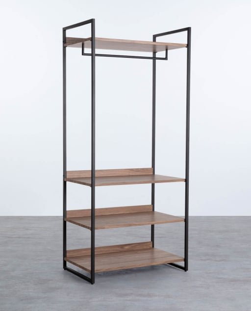 Appendiabiti da Terra con Ripiani in Metallo e Legno (180x80 cm) Mirey