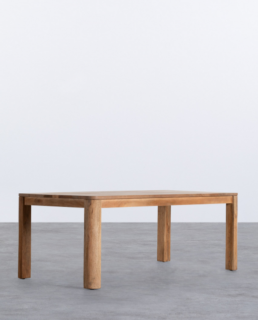 Tavolo da Pranzo Rettangolare in Legno di Mango (200x100 cm) Valde - Legno di Mango Medio	