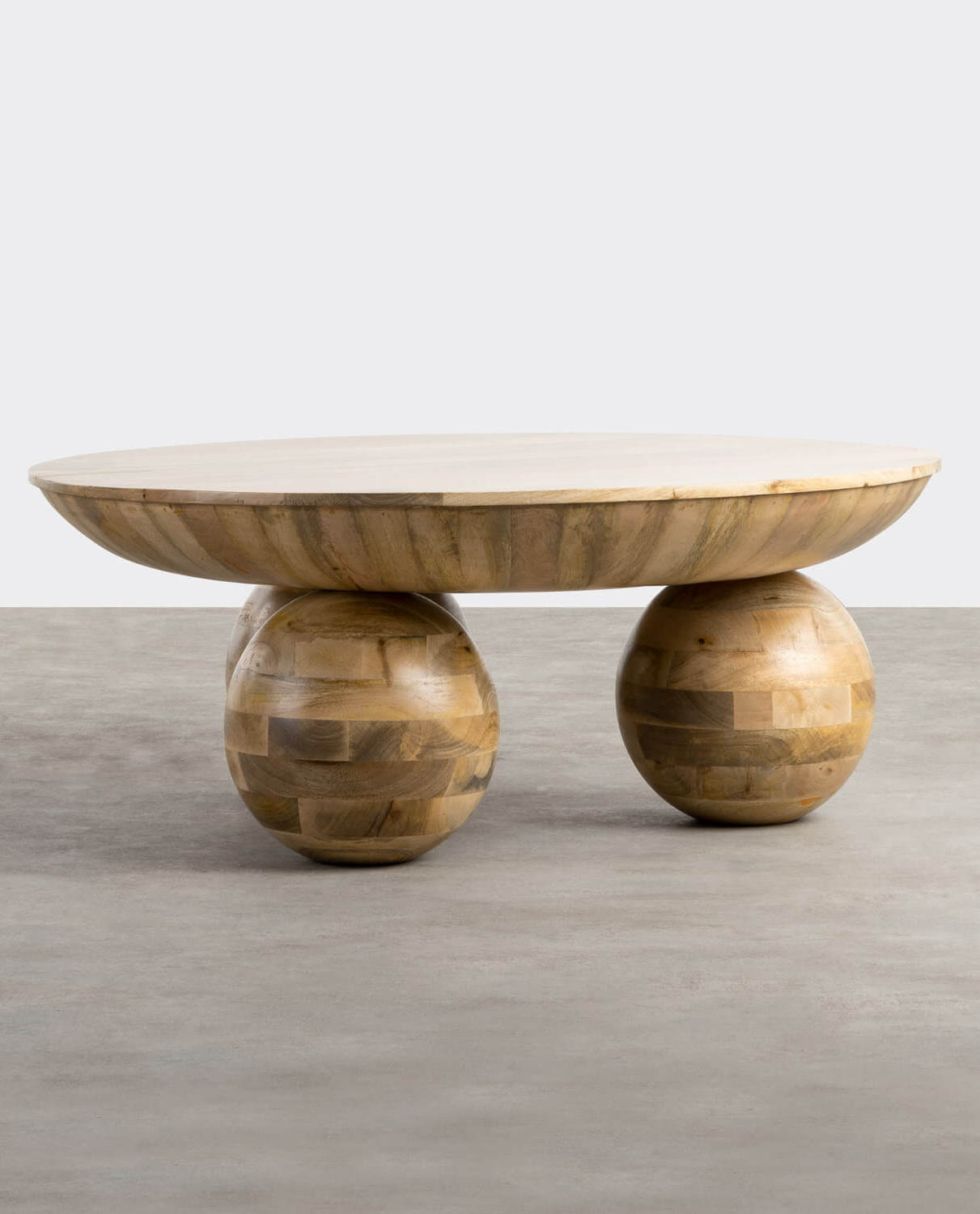 Tavolino rotondo in legno di mango (Ø97 cm) Priana, immagine della galleria 1