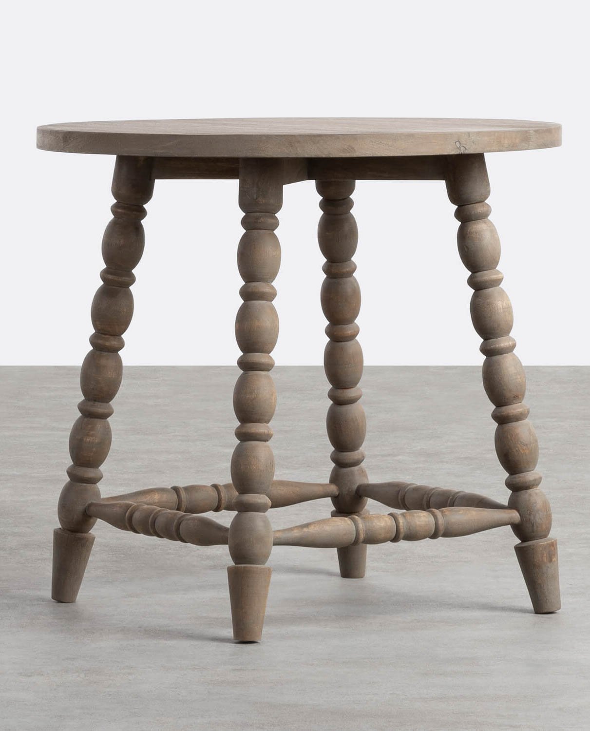 Tavolino Ausiliario Rotondo in Legno di Mango (Ø60 cm) Leonor, immagine della galleria 1