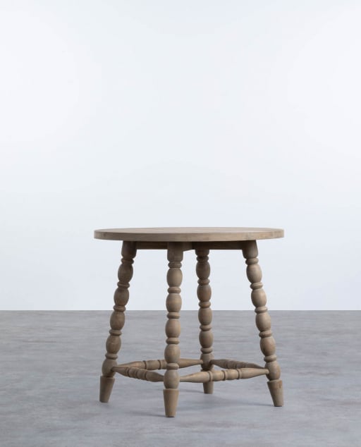 Tavolino Ausiliario Rotondo in Legno di Mango (Ø60 cm) Leonor