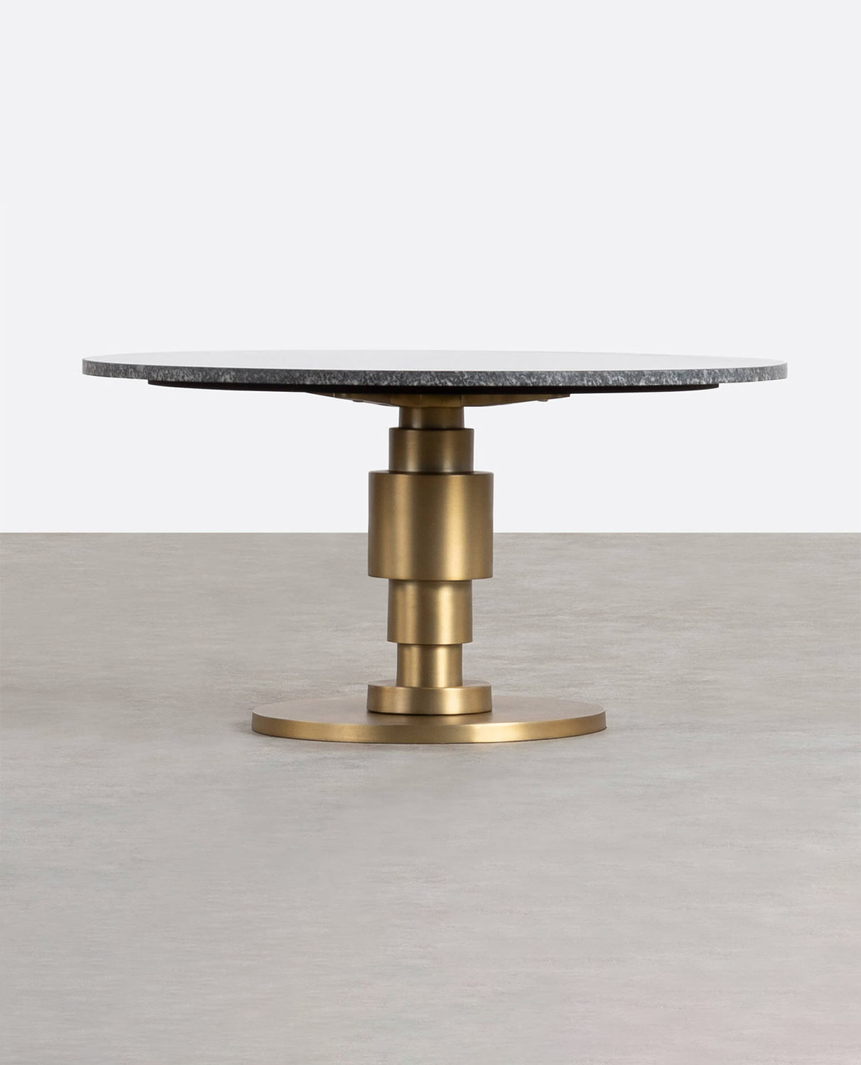Tavolino da Caffè Rotondo in Marmo e Metallo (Ø80 cm) Saul, immagine della galleria 1