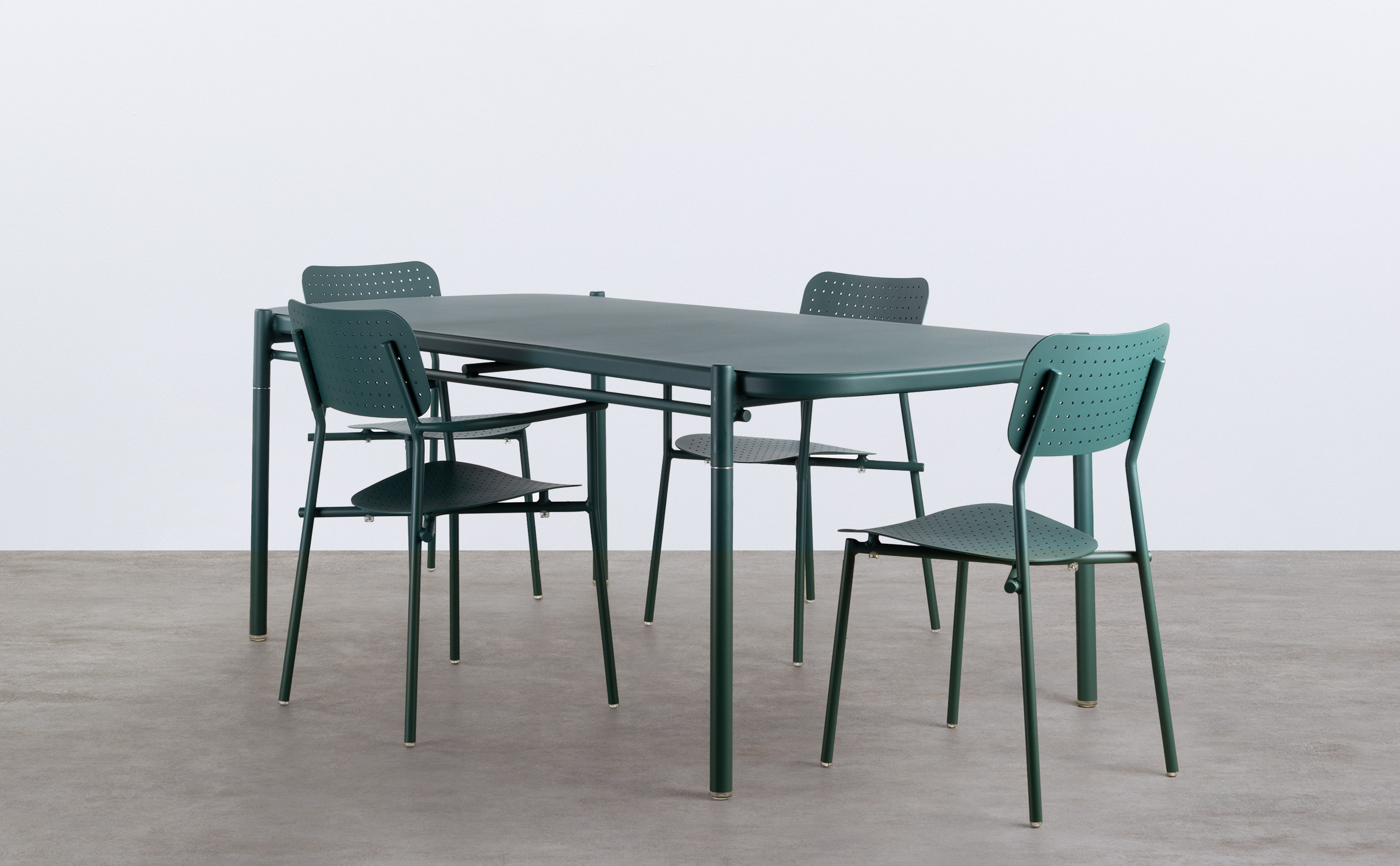 Set da Esterno di un Tavolo (198,5x103 cm) e 4 Sedie in Alluminio Keri , immagine della galleria 1