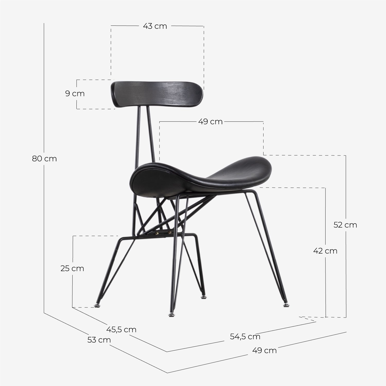 Design e moderna sedia con braccioli ANTONELA (nero) tessuto - Sedie