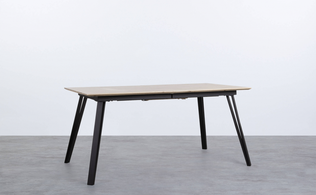 Tavolo da Pranzo Allungabile in MDF e Metallo (160-200x90 cm) Nates