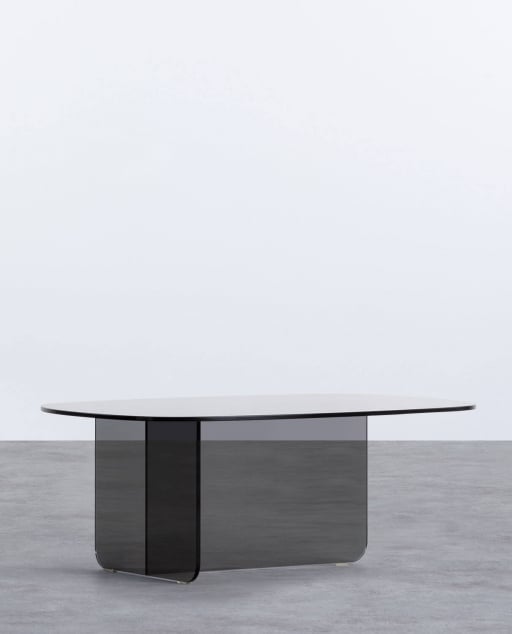 Tavolino da Caffè Ovale in Vetro Temperato (90x60 cm) Urel